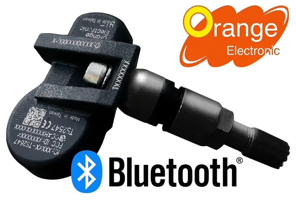 Orange Tesla TPMS-ventil sort (Bluetooth)